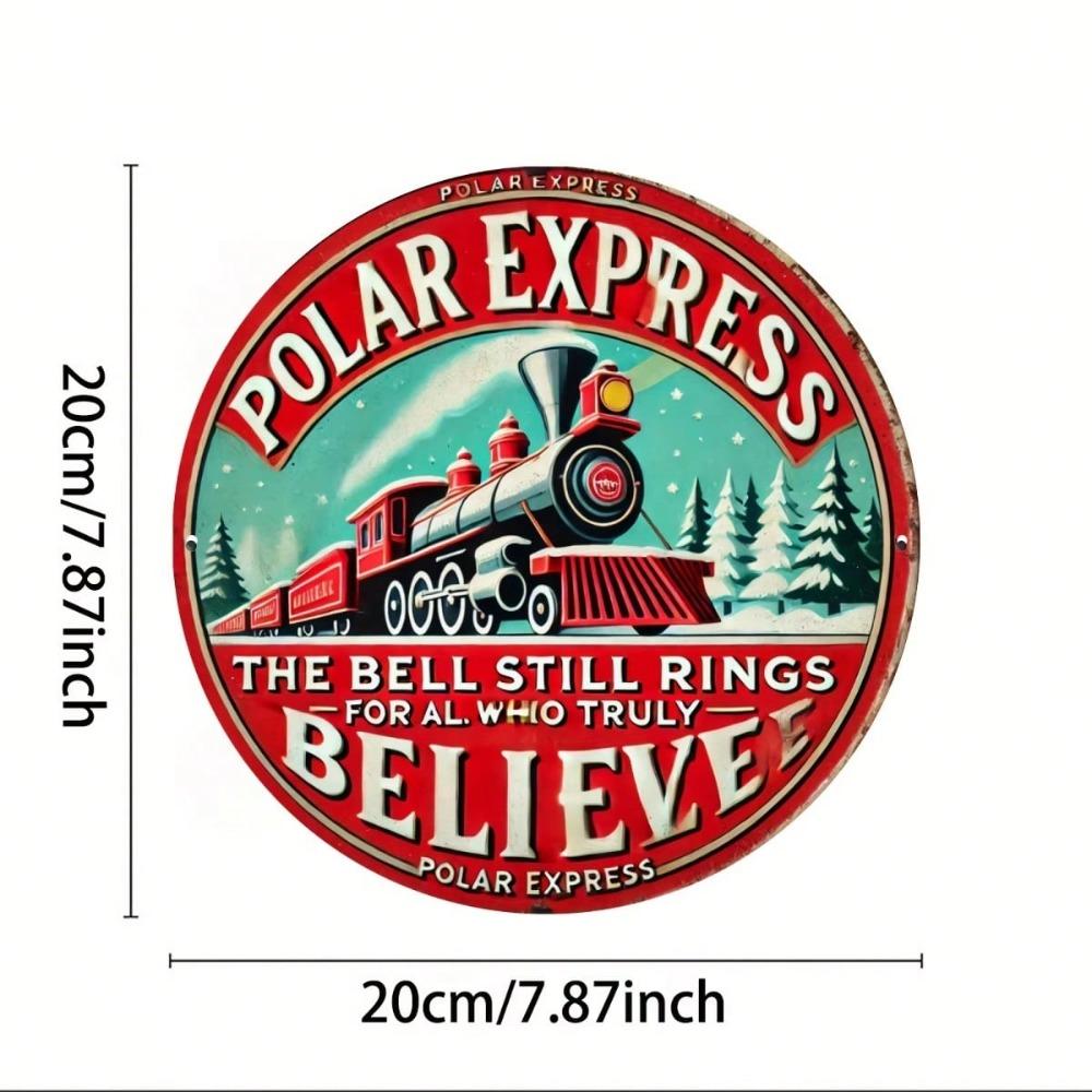 Vintage Polar Express Zug Metallschild Retro Wandkunst Heimdeko Raum