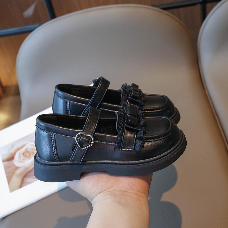 Girls Kids Shoes 2024 Spring New Little Princess Bow Flowers Korean Princess Soft Moccasin Shoes Elegant Children Casual Shoes