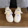 Stall board shoes for women, comfortable feet, increased platform soles, students commuting beige