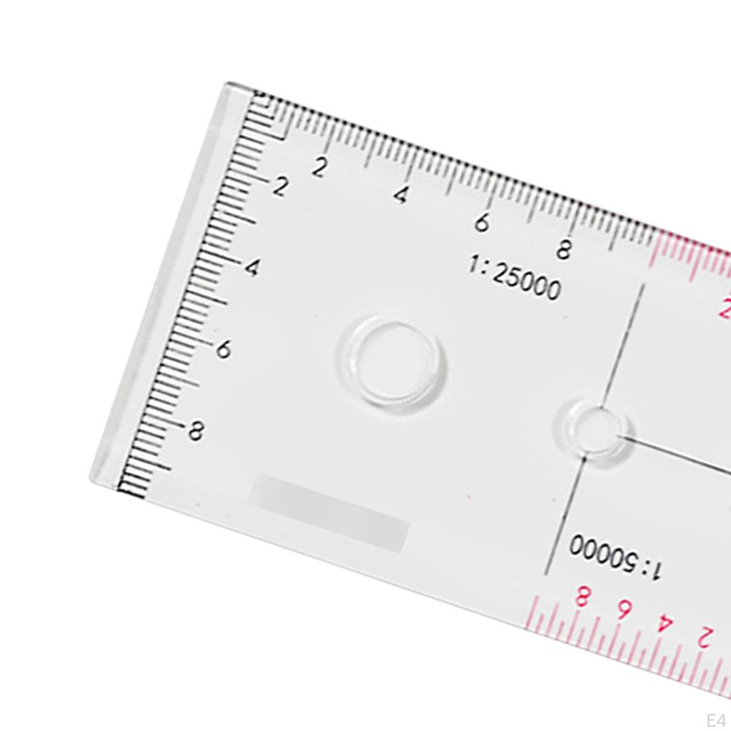 Acrylic Geographic Coordinate Ruler Transparent with Latitude and Degrees School Measuring for