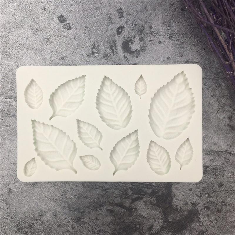 Rose Leaves Embellisment Silicone Fondant Mould Cake Decor Sugar Chocolate Mold
