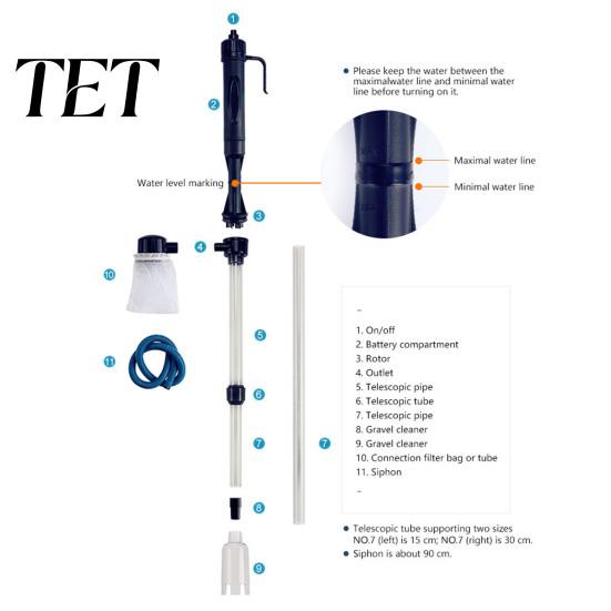 Automatic Water Changer Electric Aquarium Gravel Cleaner, Cordless Fish Tank Vacuum with Adjustable Length, Efficient Pump for Tanks Filter