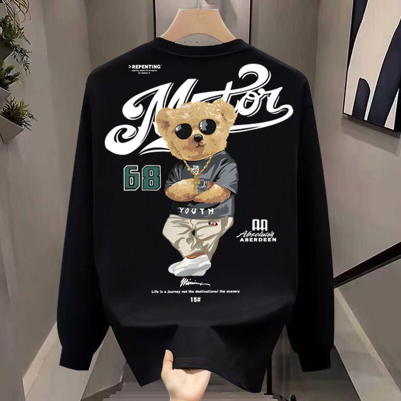 Heavy Trendy Brand Cotton T-Shirt Long-Sleeved Men'S Bottoming Shirt Trendy Autumn And Winter Men'S And Women'S Crew Neck Sweater