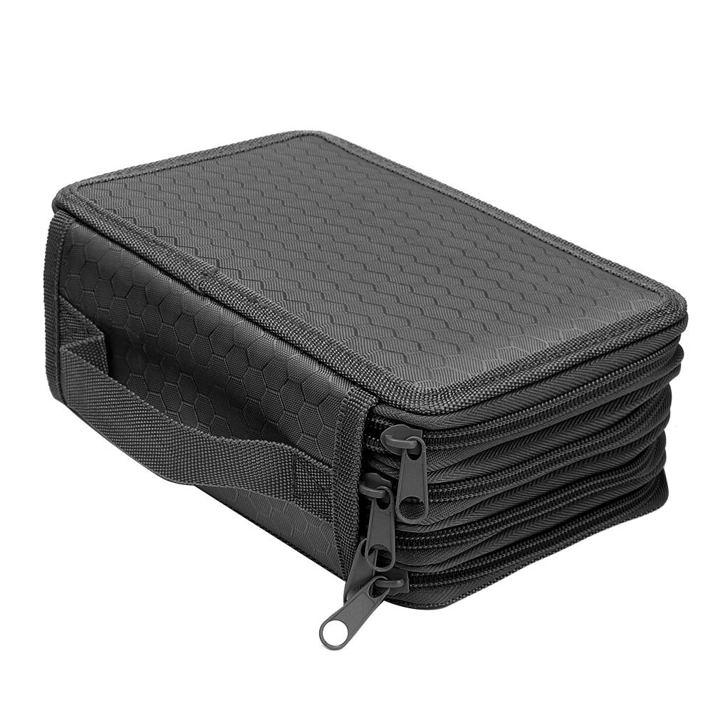 Square Four layer 72 Holes Sketch Art Drawing Pencil Case Organizer Pure Color Pen Bag