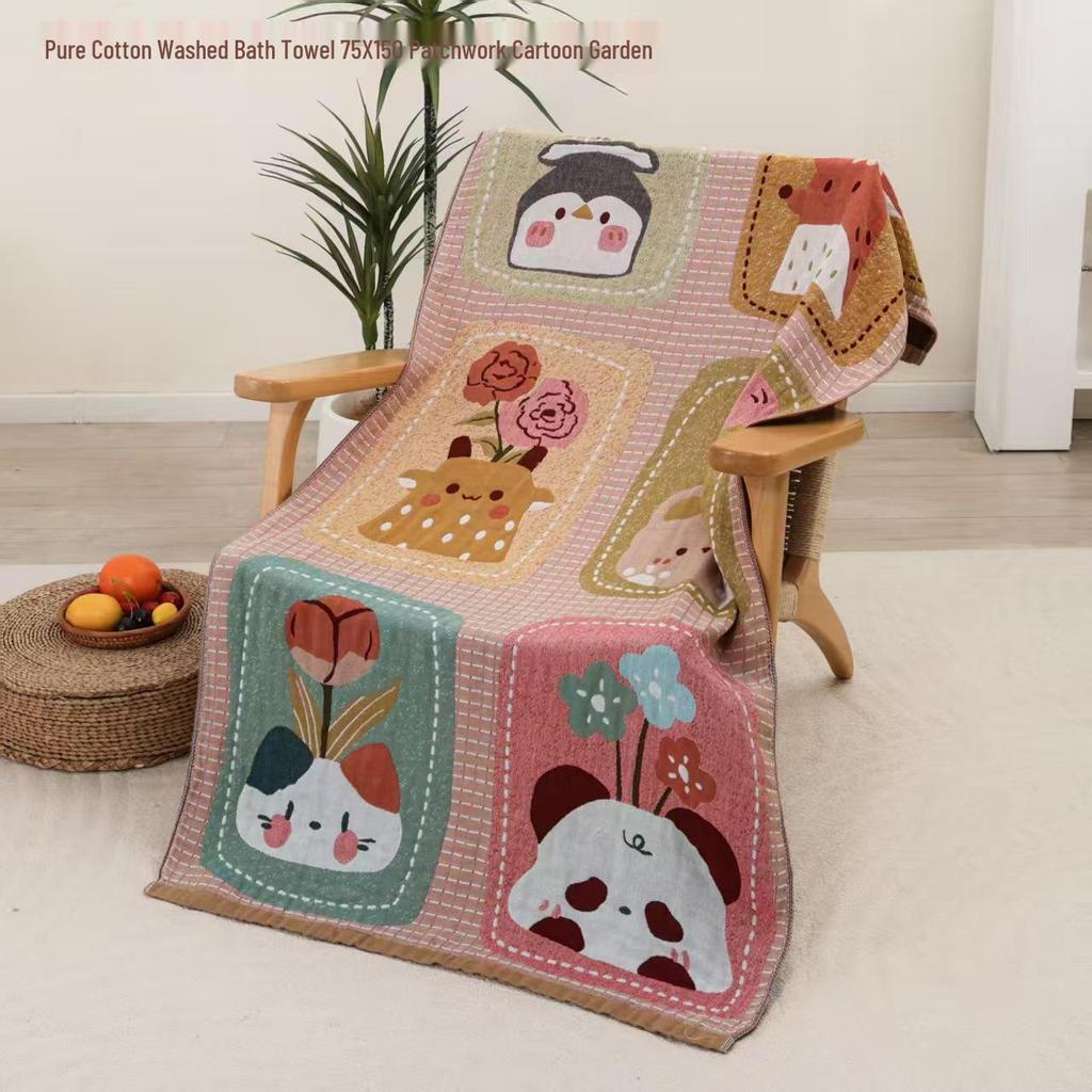 New Soft Ethnic Style Sun God Cotton Bath Towel - Skin-friendly & Absorbent