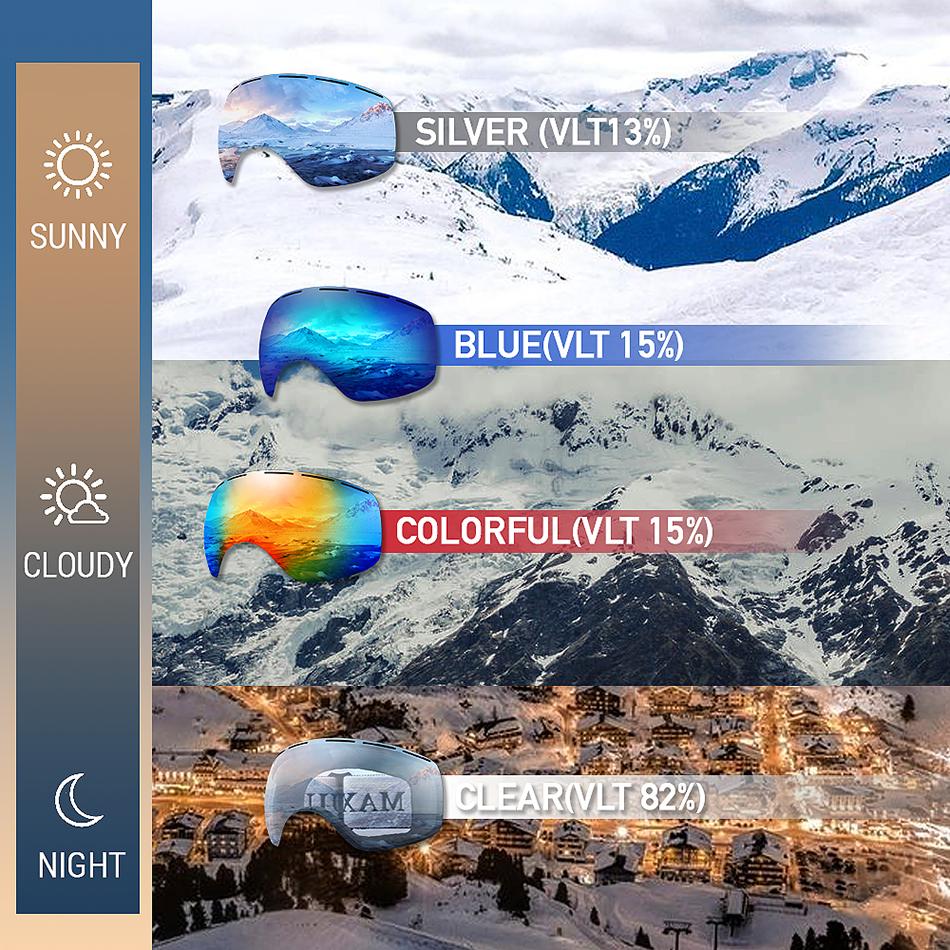 Ski Goggles for Men Winter Snow Sports Snowboard with Anti-fog Lens Ski Mask Glasses for Men Women Skiing Goggles