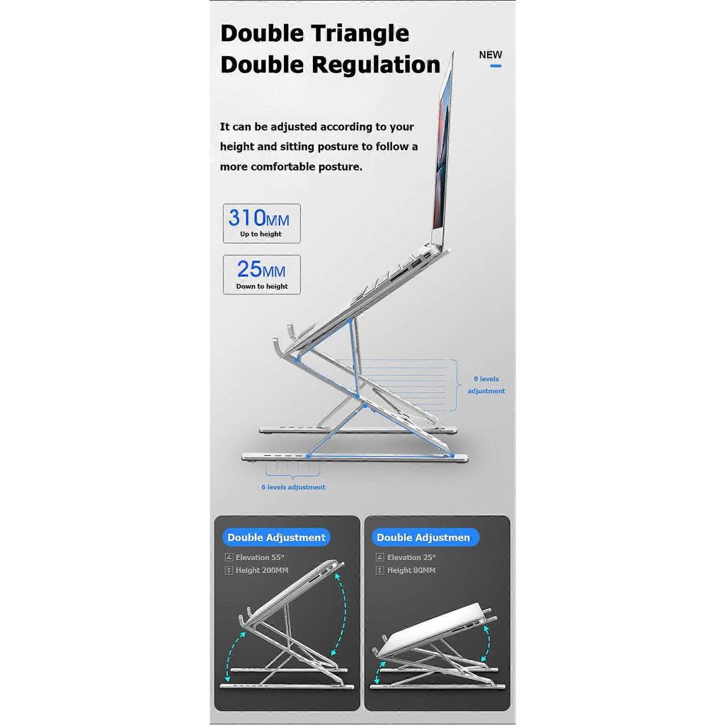 N8 Portable Foldable Adjustable Aluminum Alloy Laptop Stand Universal Anti-Slip Computer Stand
