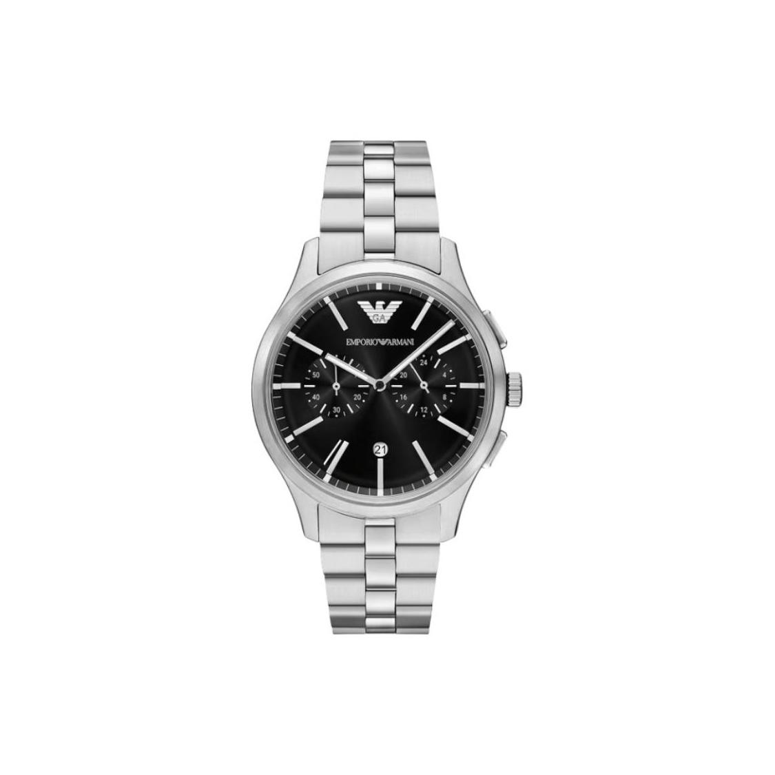 

Emporio Armani Watch Quartz Movement Stainless Steel Strap 42Mm Black Dial Water Resistant 50M Casual Men watches Silver AR11691 Regular Watch Box