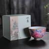 Enamel Master Cup Ceramic Tea Cup Gold-Plated Palace Style Tea Bowl Carved Kung Fu Tasting Cup Large Single Cup Tea Bowl
