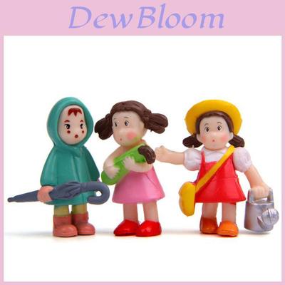 My Neighbor Totoro Anime Character Raincoat Holding Kettle Girl Model For Collectors And Gift Items