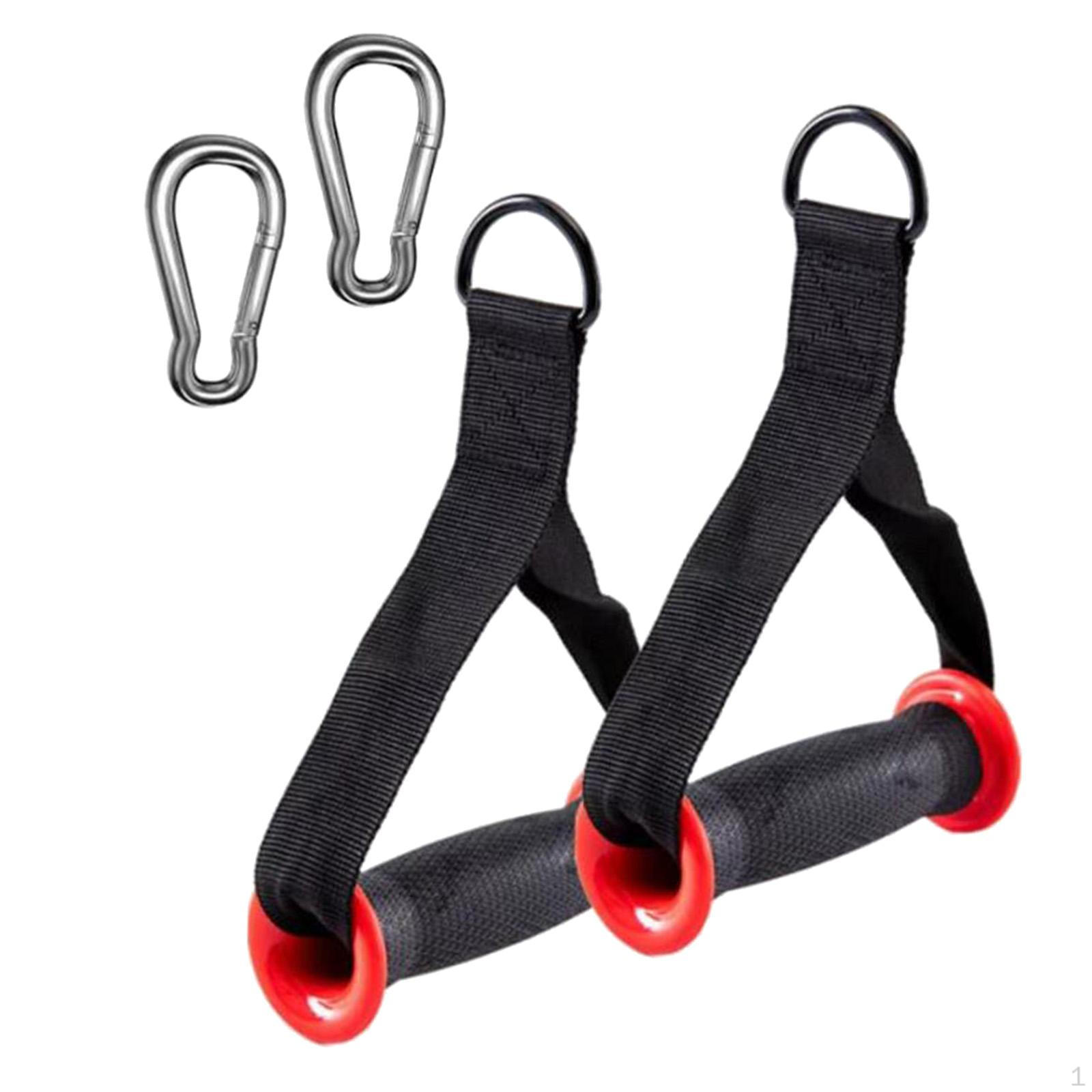 

Exercise Handles Cable Machine Anti Slip Resistance Band Grips Gym Grip Attachments for black and red