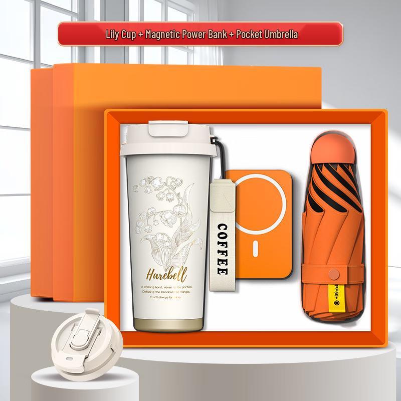 Premium Business Gift Set (Power Bank, Coffee Cup, Umbrella)