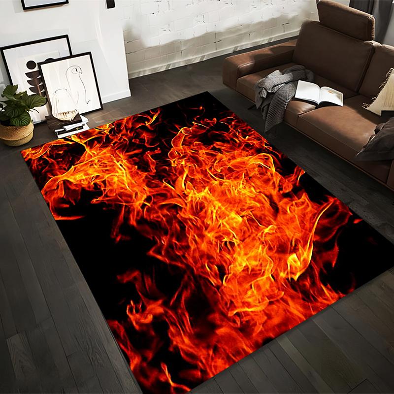 

Fiery Flame Pattern Carpet Rug, Bold Red and Black Modern Design Suitable for use as an anti-slip for living room bedroom sofas 40x60cm( 15x23in )