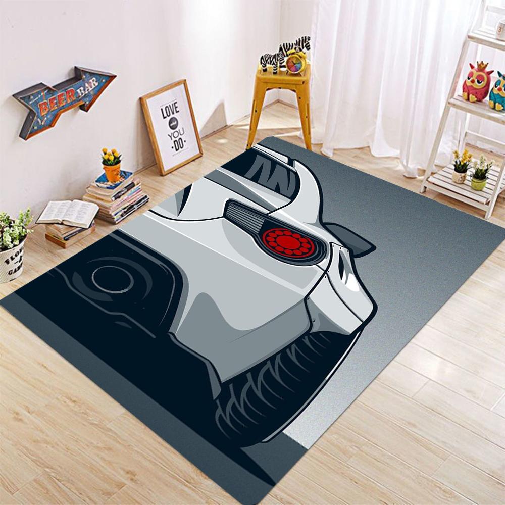 Sports Car Starry Sky Sleek Modern Carpet Racing Speed Rug for Living Room Game Room Home Decoration Black Silver Red Mat