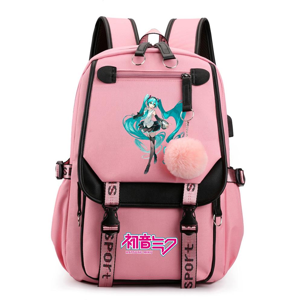 Anime Hatsune Miku Potisk Batoh Školní taška pro Teenagera Studenta Dívku Chlapce Taška na knihy Velká kapacita vodotěsný Cestovní taška Dárek Ruksak
