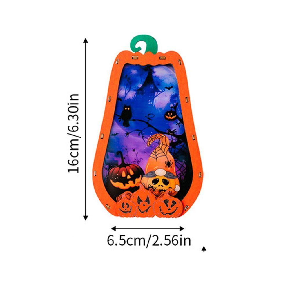 Pumpkin Ghost Halloween Ghost Lantern Hanging Scary Wooden Lamps Pendants DIY Spiders Skull Heads Pumpkin Night Light Halloween