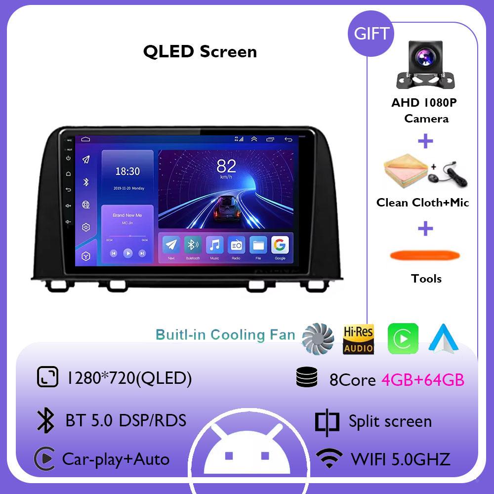 Android 14 Car Radio For Honda CRV 2017 2018 2019 2020 2021 2022 Multimedia Video Player Navigation GPS Carplay QLED Stereo WIFI