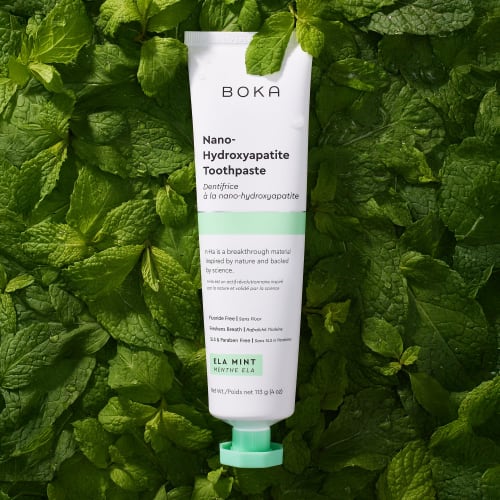 Boka Ela Mint Natural Toothpaste - Nano-Hydroxyapatite for Remineralizing and Sensitivity, Fluoride-Free I Dentist Recommended, Made In USA I 4oz