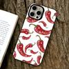 Red Chili Pepper Phone Case For iPhone 17,16,15,14,13,12,11 Plus,Pro Max,XS,Colored Silver Plated Inside Cover