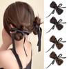 Fake Hair Braided Chignon Ribbon Bow Hair Clip Bun Fashion Hair Donut Bun  Women