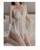 Gorgeous Ice Silk Plus Size Pajamas Set with Chest Pads & Bow - Sleep Dress & Outer Robe P3945