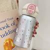 New Cute Bear Double Drink Thermos Cup Girls High Value Straw Cup Stainless Steel Portable Student Water Cup