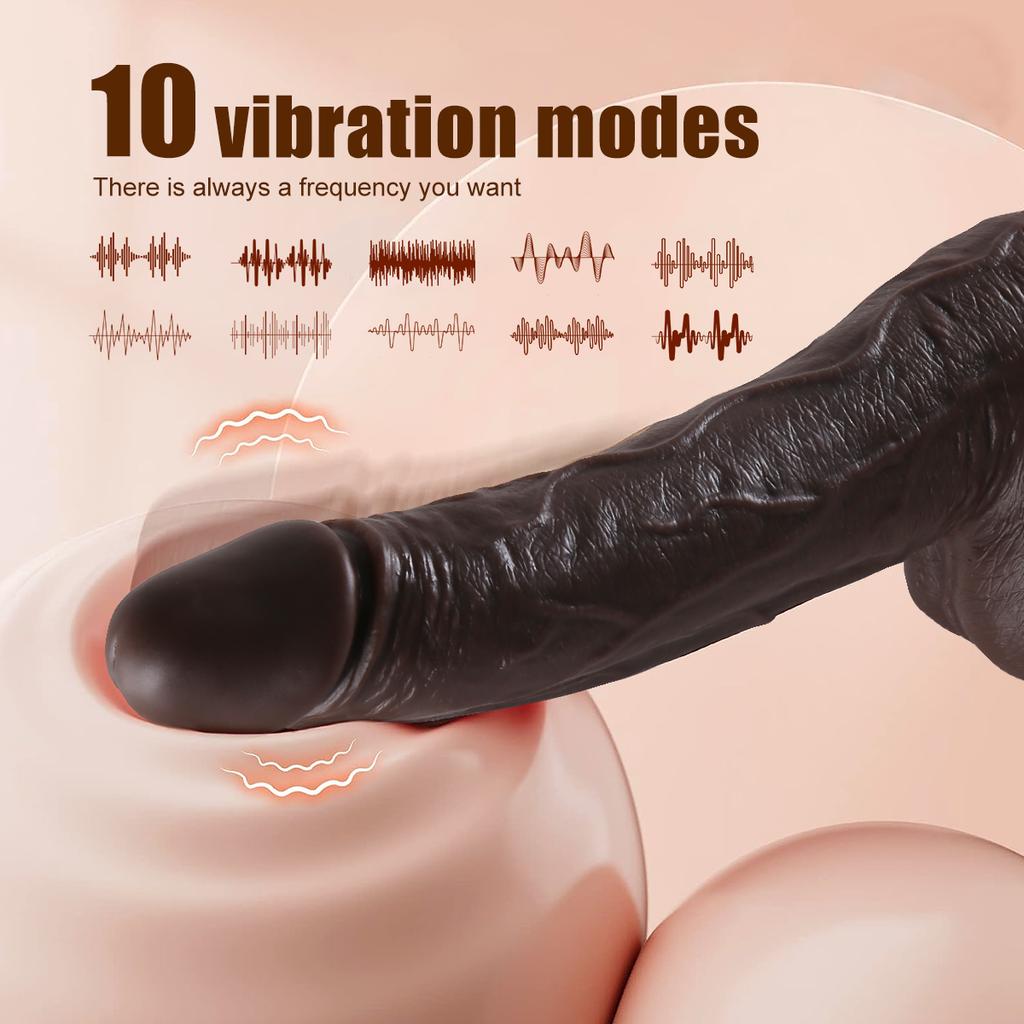 Dildo elettrico deluxe da 8,8 pollici - 8 modelli di spinta, 10 modalità di vibrazione, funzione di rotazione, giocattolo sessuale per adulti impermeabile silenzioso e sicuro per il corpo per le donne