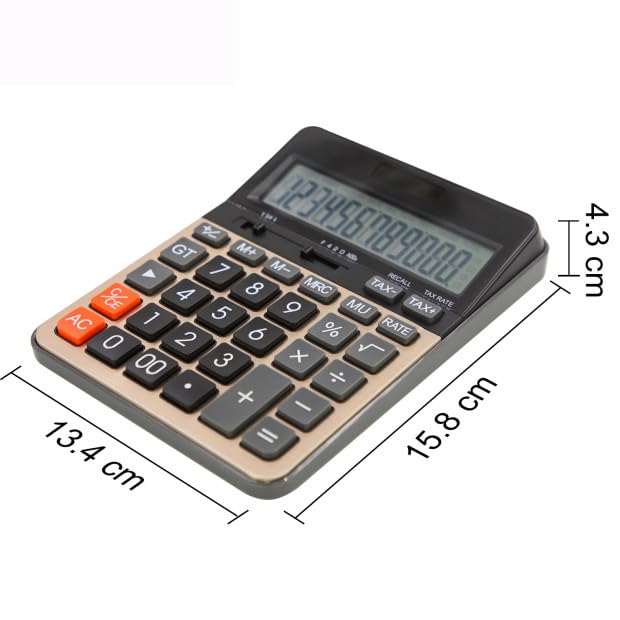 TOSSOW Large Calculator for Office and Business Portable with Large LCD Electronic Calculator Use, Display, Solar-Powered