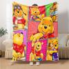 Poisson Honey Adventure Flannel Blanket Super Soft Warm Cozy Blanket For Sofa Bed Office Travel Allseason Home Decor Gift