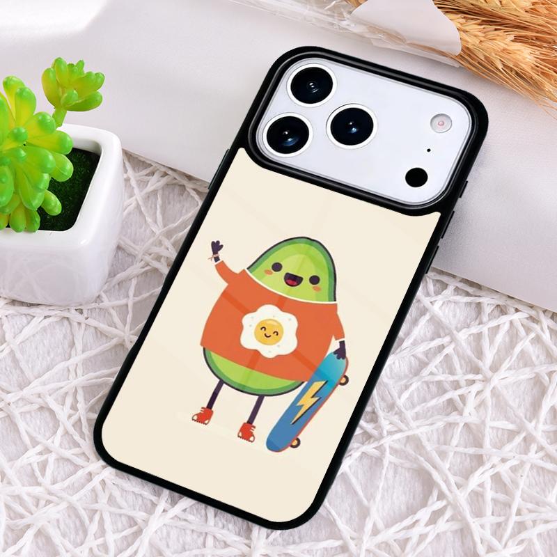 Cartoon Avocado Bumper Phone Case for iPhone 17 Air 16 15 11 12 14 13 Pro Max Shockproof Cover
