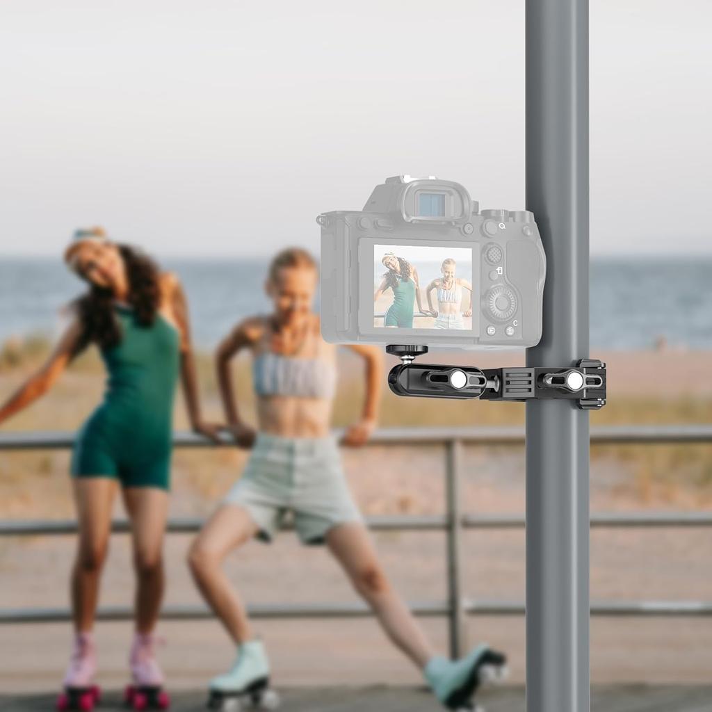 NEEWER Super Clamp with Ballhead Magic Arm, Cold Shoe, Phone/Action Camera Mount Adapter Compatible with SmallRig GoPro DJI