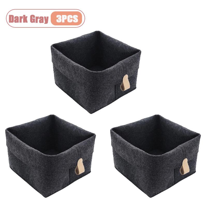 1-5PCS Desktop Organizer Basket Felt Storage Bin for Snacks and Sundries Home Office Desk Tidy Declutter Storage Box