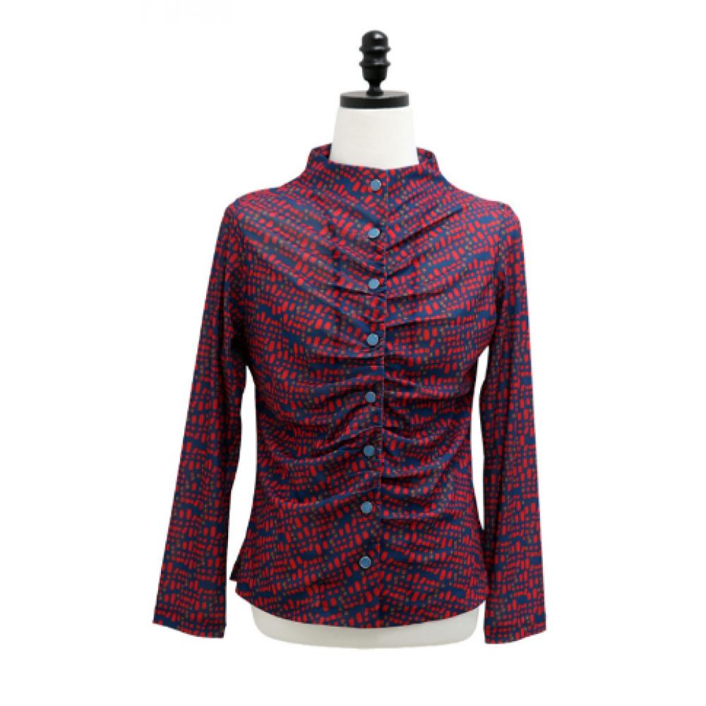 Shiz Madam Shirring High Neck Blouse T57514