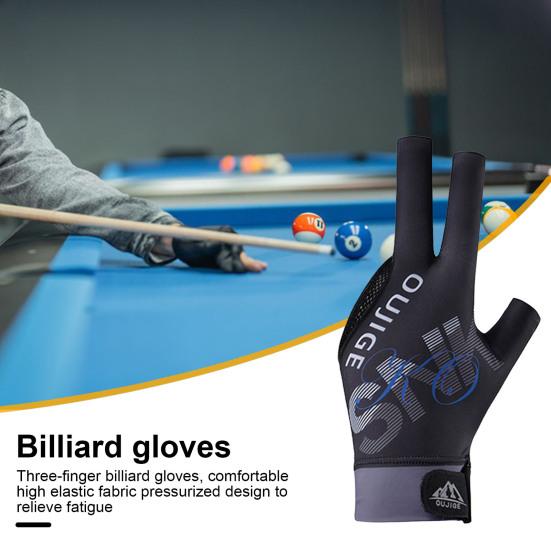 Billiard Pool Gloves 3 Finger Design Left Hand Snooker Cue Sport Glove Breathable Elastic Billiard Gloves for Men Women