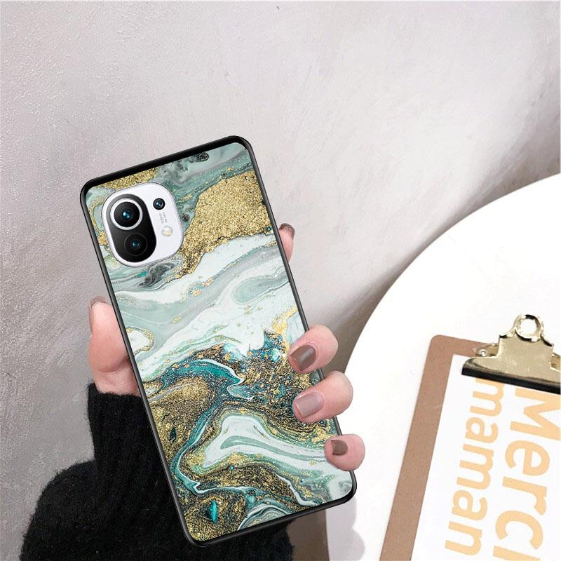 Carcasă de telefon cu marmură albastru închis pentru Xiaomi 12 Mi 10T 11T 11 Pro 10 10T 11 lite 10pro 11Ultra Poco X3 Pro Poco F3 M3