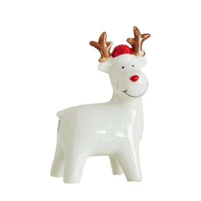 Holiday Ceramic LED Light Up Village House Snowman Deer Ornament For Creating Magically Christmas Table Centerpieces