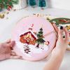 Christmas Pattern CrossStitch Kits Embroidery Starter DIY Kits with Embroidery Clothes Hoop Thread Needle for Beginner
