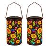 Colorful Sunflower Solar Lantern Metal Hanging Garden Light with Flower Pattern Waterproof Outdoor Solar Lamp for Patio Yard Pathway