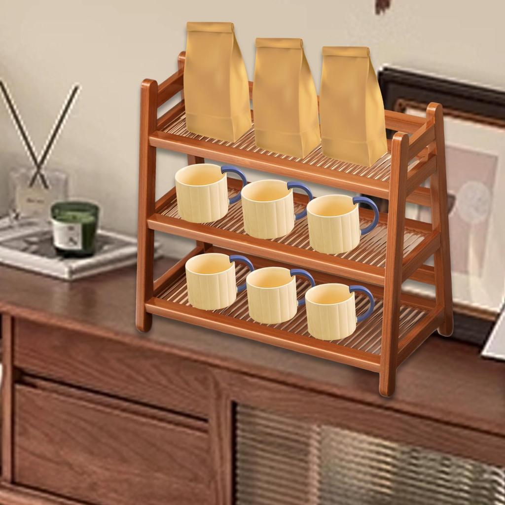 Coffee Syrup Stand Holder 3 Tier Multipurpose Cup Display Rack for Kitchen Vanity Countertop Desktop Bar Accessories