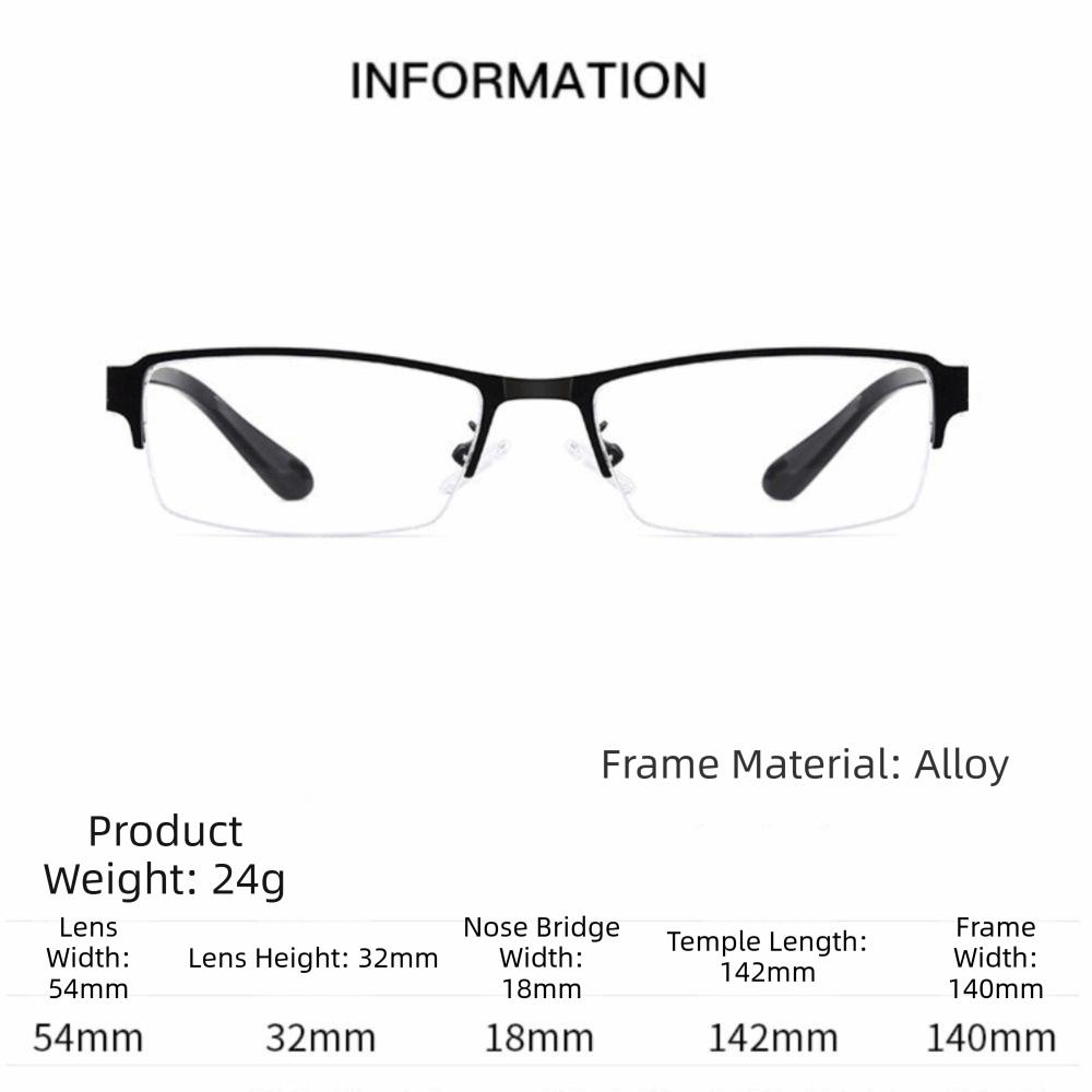 Metal Frame Photochromic Reading Glasses Rectangular Shape Photochromic Lenses Metal-Frame Eyewear Vintage Style
