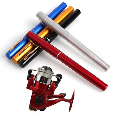 Mini Pen Portable Pocket Telescopic Fishing Rod with Spinning Fishing Reel for Kids Ice Fishing