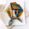 Stampa Pittura ad Olio Albero Fazzoletto da Collo Classico Imitazione Seta Sciarpa Quadrata Traspirante Bandana Fascia per Capelli Accessori per Capelli