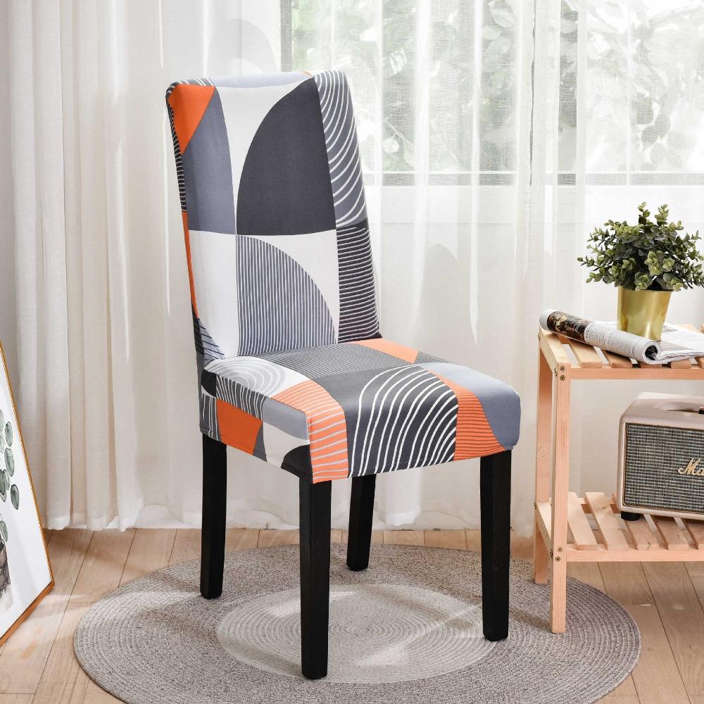 

Universal Elastic Dining Chair Cover Full Coverage Stretch Fabric Slipcovers for Kitchen Study 1pc