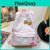 Cute Cartoon Backpack For School With Nylon Storage And Heart Details For Teens And Girls