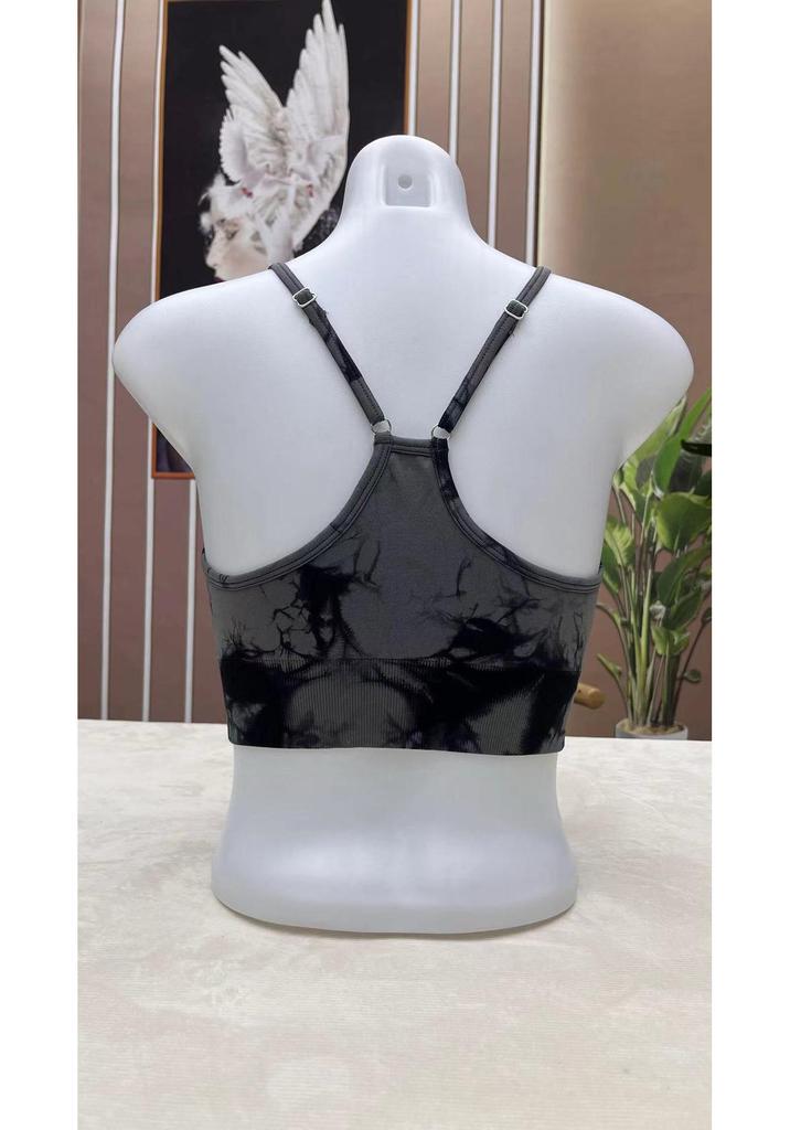 Seamless Tie-Dye Yoga Sports Bra with Stylish Back Design