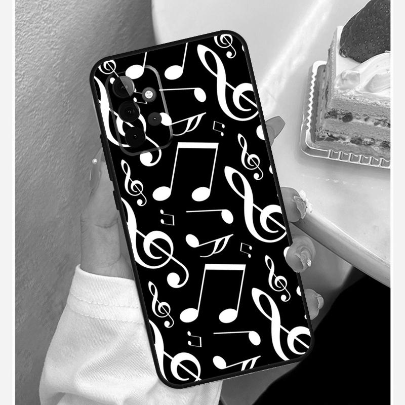 Treble Clef Music Note Case For Samsung Galaxy A55 A35 A15 A14 A34 A54 A73 A53 A33 A23 A13 A12 A32 A52 A51 Cover