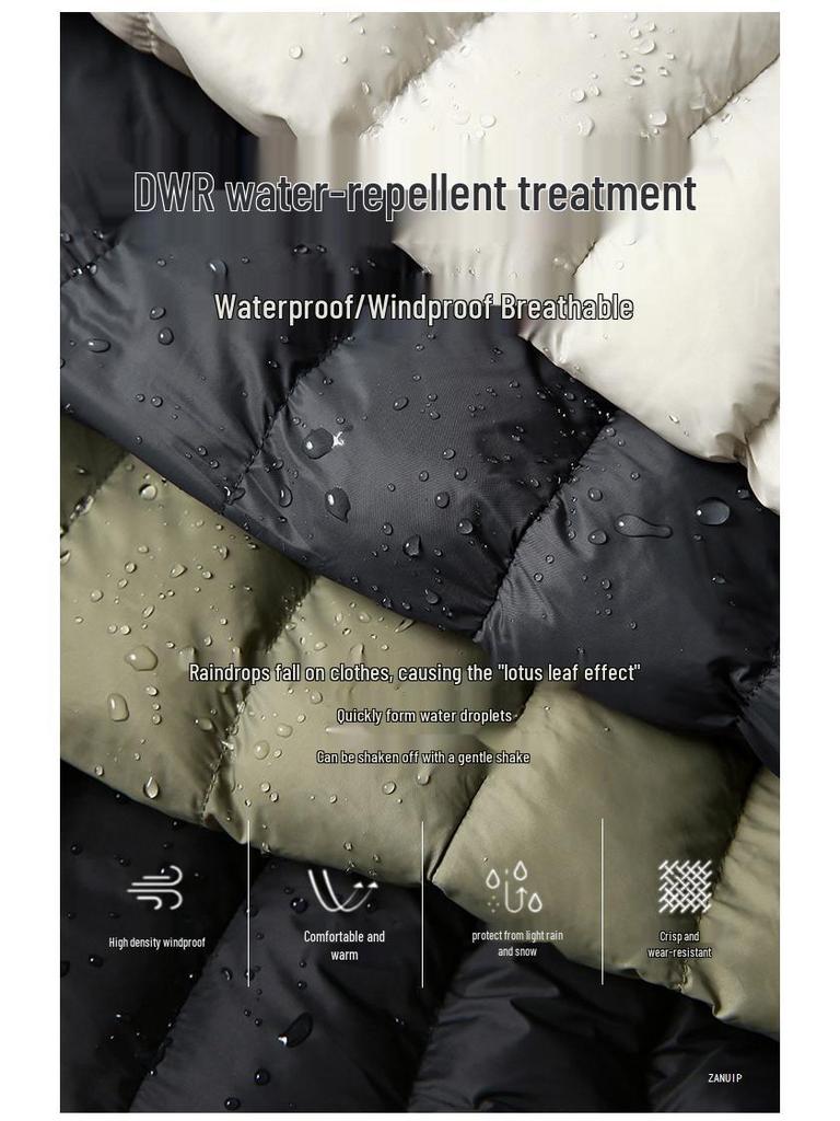 2025 Autumn/Winter Gold Label Men's Lightweight Tech P Hooded Jacket - Windproof, Water-Repellent, Warm Cotton