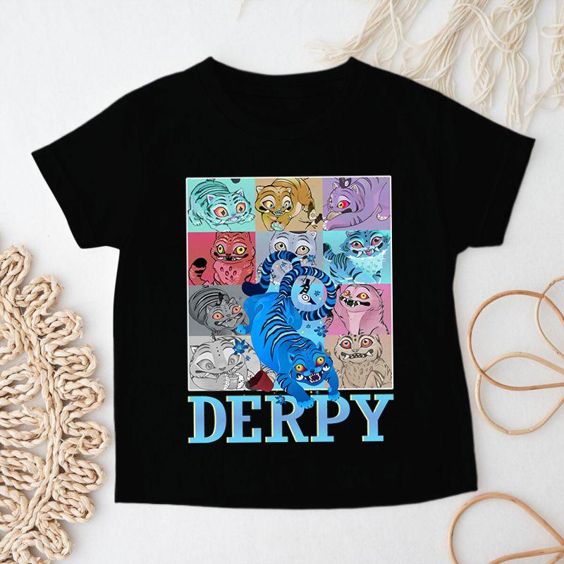 

KPop Demon Hunters Derpy Tiger 2025 New Movie Harajuku O-neck Casual Shirt Gift Unisex Anime Kawaii Korean Kpop Graphic T Shirts S