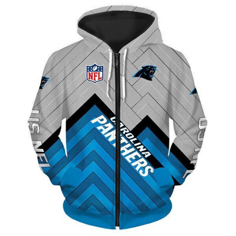 Herren Damen NFL Kapuzen-Reißverschluss-Sweatshirt Digitaldruck Lockerer Schnitt Freizeit-Sportbekleidung Alles