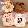 Kawaii Fluffy Card Holder, Adorable Plush Coin Purse for K-Pop Photocards School ID Badge Holder & Polaride Photo Backpack Charm